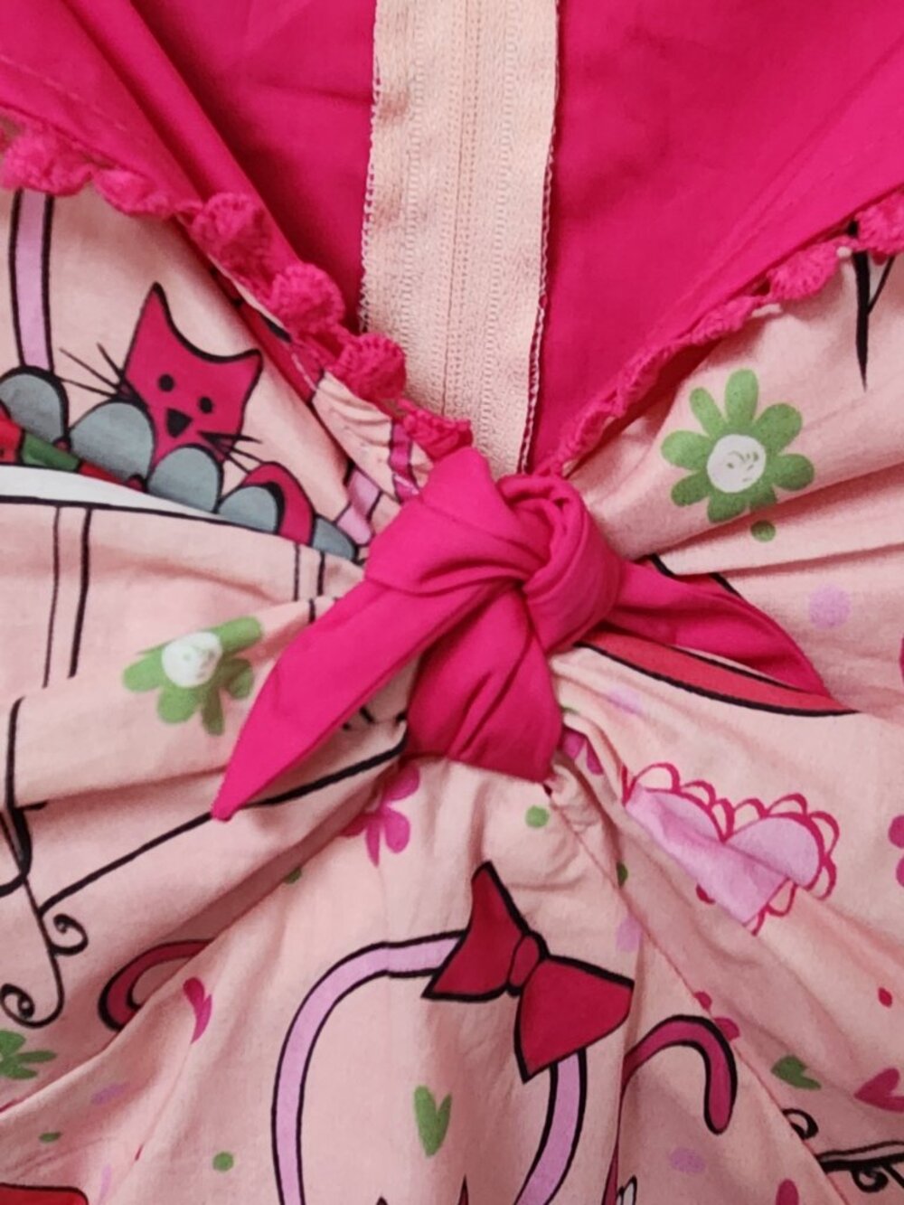 Unique Vintage Pink Caturday Cotton Swing Dress Cats Umbrellas 3x size 20 - Picture 7 of 12